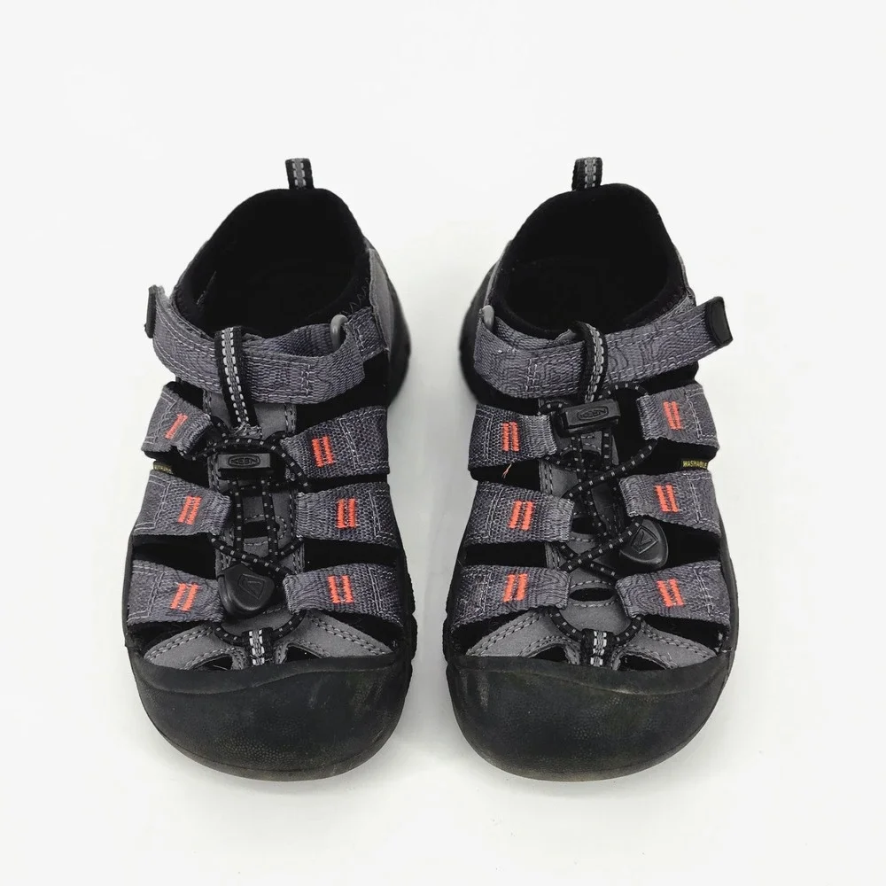 KEEN Newport H2 Gray Orange Topographic Waterproof Closed Toe Sandals Kids 13